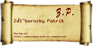 Záborszky Patrik névjegykártya