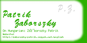 patrik zaborszky business card